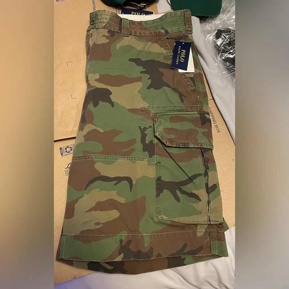 NWT Polo Ralph Lauren Men’s 10.5-Inch Gellar Relaxed Fit Cargo Short. “Camo”, 38 - Picture 10 of 12